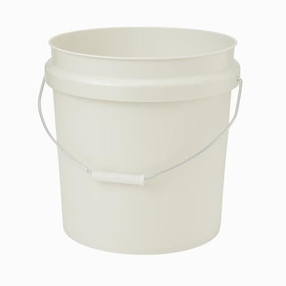 2-Gallon Plastic Utility Bucket with Comfort Grip Handle – Durable Round Pail for Cleaning, Gardening, Mixing & Storage, Lightweight White (1 Pack)
