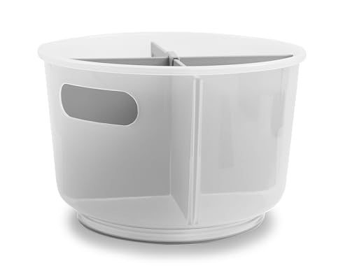 madesmart Deep Turntable, Under Cabinet Storage, for Cleaning Supplies, Undersink Storage, Sponges, Shampoos, Soaps, Toiletries, Dorm Laundry Kitchen Bottles & Bath, Grey