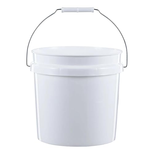 (2 Pack) 2 Gallon Plastic Utility Bucket with Comfort Handle – Heavy Duty Round Pail for Cleaning, Gardening, Household Storage – BPA-Free, White