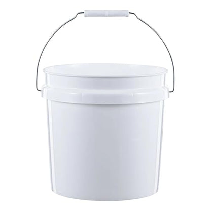(2 Pack) 2 Gallon Plastic Utility Bucket with Comfort Handle – Heavy Duty Round Pail for Cleaning, Gardening, Household Storage – BPA-Free, White
