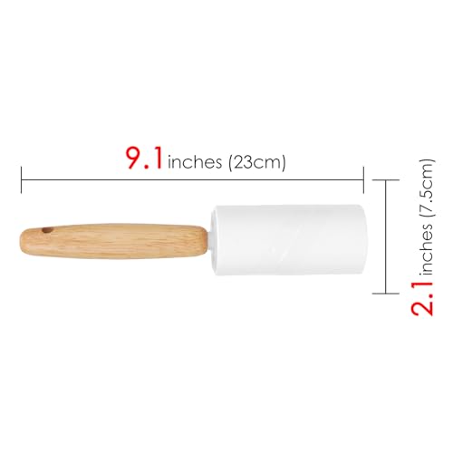 Adorila 2 Pack Lint Rollers for Pet Hair, 240 Sheets Pet Hair Remover for Clothes, Portable Lint Remover Brush with Wooden Handle