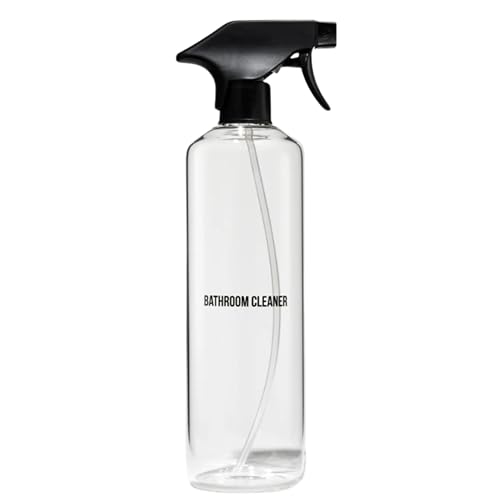 Public Goods Empty Glass Spray Bottle for Bathroom Cleaner | Refillable Spray Bottle for Cleaning | Made with Clear Borosilicate Glass for Toilets, Tile, Showers, Sinks | BPA Free | 24 Oz - style: Empty Glass Bottle