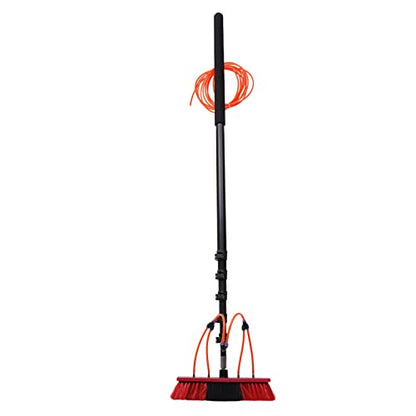 Telescopic Pole Water Fed Brush Premium Telescopic Rod Water Brush 20ft Single Head Efficient Cleaning Tool Aluminum Alloy Telescopic Rod