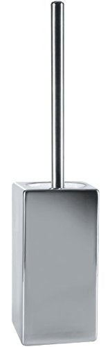 Spirella Quadro Collection Toilet Brush, 45.0 x 11.5 x 11.5 cm, Porcelain, Chrome - color: Chrome