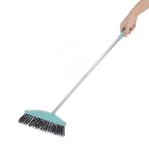 FAVOMOTO Long Handle Sweeping Broom for Floor Cleaning Nordic Blue Heavy Duty Indoor Dust Broom Kitchen and Home Cleaning Tool Suitable for Pet Hair and Daily Sweeping