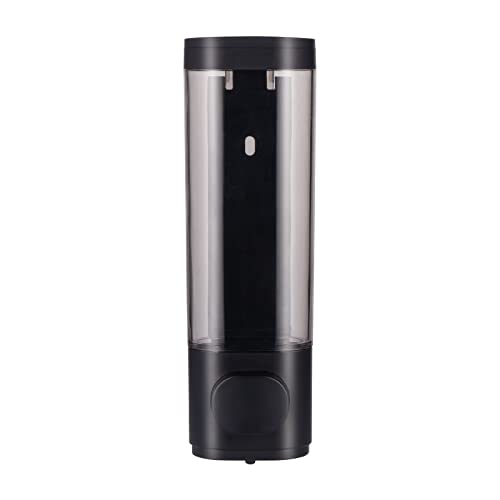 300ml Soap Dispenser Wall Mount, Manual Hand Shampoo Shower Gel Dispenser Lotion Container for Bathroom Kitchen, 1 Chamber Shampoo and Conditioner Dispenser Black