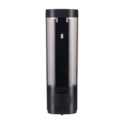 300ml Soap Dispenser Wall Mount, Manual Hand Shampoo Shower Gel Dispenser Lotion Container for Bathroom Kitchen, 1 Chamber Shampoo and Conditioner Dispenser Black