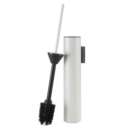 BGL Toilet Brush and Holder Set White Wall Mounted for Bathroom Round Design - color: White-wall Mount