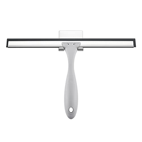 AmazerBath Squeegee for Shower Glass Door, All-Purpose Squeegee with Hook for Shower Doors, Windows, Mirrors, Tiles and Car Glass, 10 Inches - color: Gray, size: 10 Inches