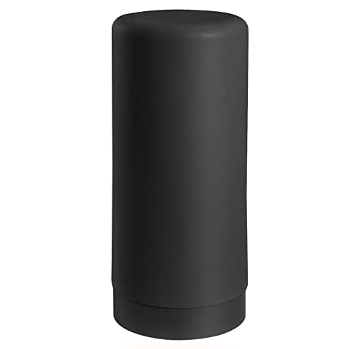 ElmRidge Dish Soap Silicone Dispenser for Kitchen Sink,Squeeze Washing Up Liquid and Hand Soap,Round refillable Silicone Bottles,Easy to Fill and to use, 8.5 oz,Black 2.4 x 2.4 x 5.5 inches (Black) - color: Black