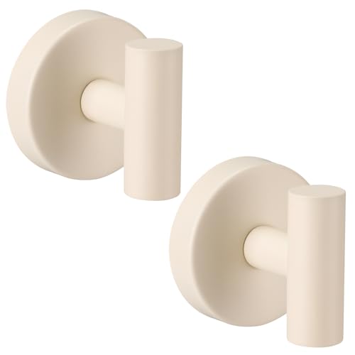 Suction Cup Hooks for Shower - Bathroom Reusable Hooks for Towels, Robes & Loofah - No-Drill Mounting on Kitchen,Walls,Metal,Glass,Mirrors,Tile & Smooth Non-Porous Surfaces (2, Milk White) - color: Milk White