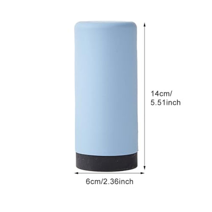 SYCOOVEN 8oz Refillable Dish Soap Dispenser, Soft Silicone Squeeze Bottle, Leakproof Liquid Container for Kitchen Soap, Shampoo, Lotion & Essential Oils (Blue)