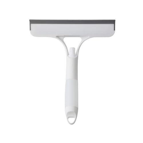 Shower Squeegee for Glass Doors All-Purpose Window Squeegee for Tile Shower Walls Mirror Bathroom Car Window Cleaning (White) - color: White