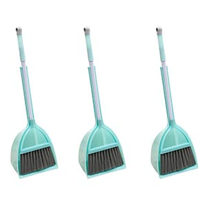 Mini Broom with Dustpan-Small Housekeeping Cleaning Sweep for Kitchen Bathroom Pet Nest Boat etc.(3Sets,Light Blue) - color: Light Blue 3 Set