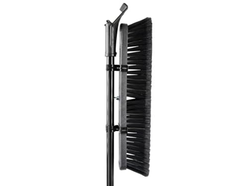 18" High Power Push Broom, Heavy-Duty Multi-Surface Rough Sweep Broom with Clamp & Bolt Handle, Recycled PET Bristles for Garage & Driveway