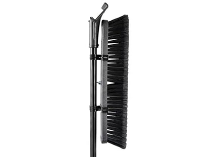 18" High Power Push Broom, Heavy-Duty Multi-Surface Rough Sweep Broom with Clamp & Bolt Handle, Recycled PET Bristles for Garage & Driveway