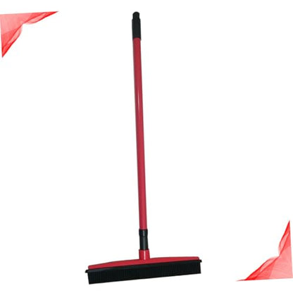 ORFOFE PET Hair Cleaning Broom Long Handle Rubber Floor Scraper for Dog Hair Removal Easy to Clean Dust Mop for Home and Windows