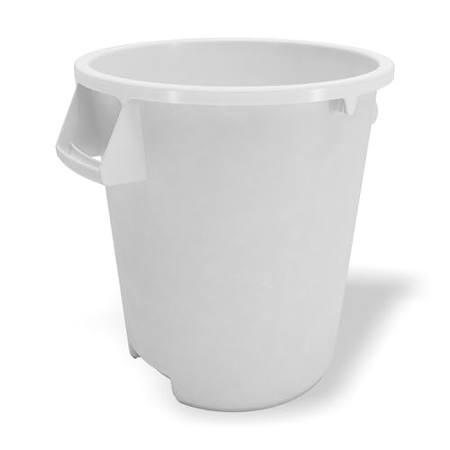 Winco Heavy-Duty Round Waste Container/Trash Can, 20 Gallon, White - color: White, size: 20 Gallon