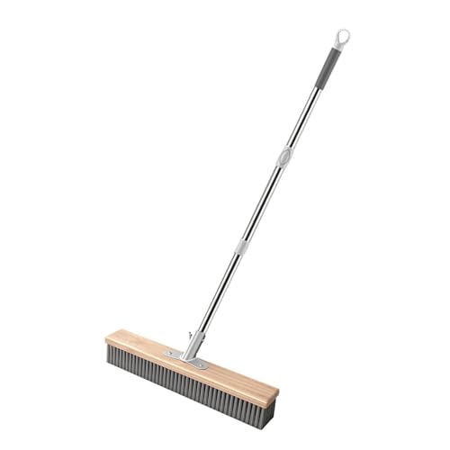 Generic Stainless Steel Wire Scrub Brush Deck Floor Brush Remover Floor Cleaning Tool with Long Handle for Rough Surface Patio, 40cm - size: 40cm