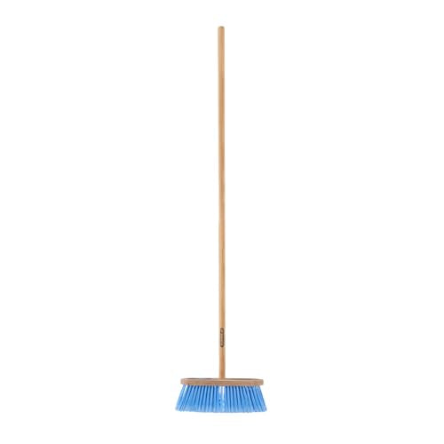 Superio Kitchen Broom - USA Wood Handle, Fine Premium Blue Bristles - Heavy Duty Household Broom - Easy Swiping Dust and Wisp, Home, Kitchen, Lobby, Floors and Corners. - color: Synthetic, size: 1 Pack Wood Handle