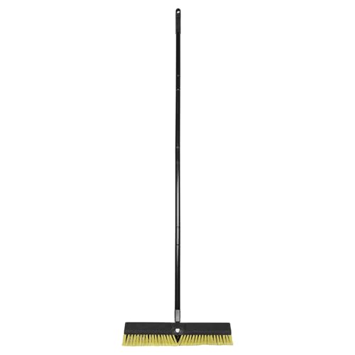 Healifty Outdoor Push Broom with Aluminum Threaded Handle, Heavy Duty Floor Brush for Driveway and Patio Cleaning, 80cm Long Handle Yard Sweeping Brush for Wet and Dry Surfaces