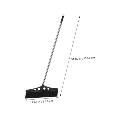 KOMBIUDA Wide Detachable Broom with Handle Stainless Steel Deck Scrub Brush for Outdoor Cleaning of Concrete Garage Patio and Garden