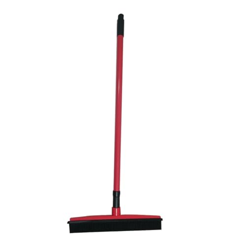 ORFOFE PET Hair Cleaning Broom Long Handle Rubber Floor Scraper for Dog Hair Removal Easy to Clean Dust Mop for Home and Windows
