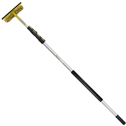 DOCA Telescoping Pole 7-30 Ft - Extension Pole for Cleaning, Feather Duster, Window Washing Kit, Paint Roller, Window Squeegee - High Reach Extendable Kit for Indoor & Outdoor - Squeegee Scrubber - size: 30 Ft, style: Squeegee Scrubber
