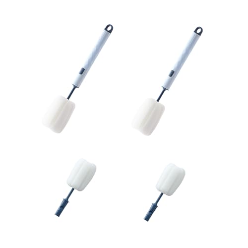 Bottle Brush，Water Bottle Cleaner Brush ，Sponge Brushes，Bottle Brushes for Cleaning，Long Handle Bottle Brush,Perfect for Bottles、 Water Bottles 、 Narrow Neck Containers(2pcs +2Sponge Refill)