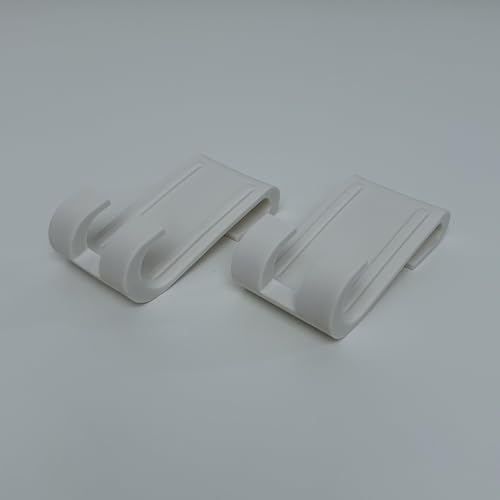 NELI Set of 2 Hooks for Glass Wall, Shower Screen, Glass Door, Shower Cubicle (Shower Hooks, Door Hooks, Travel Hooks) (White) - color: White
