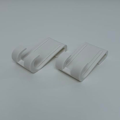 NELI Set of 2 Hooks for Glass Wall, Shower Screen, Glass Door, Shower Cubicle (Shower Hooks, Door Hooks, Travel Hooks) (White) - color: White