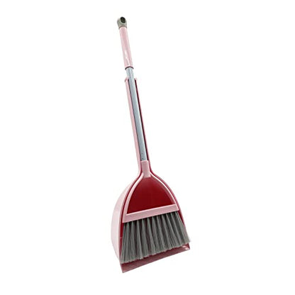 Kids Broom and Dustpan Set-Mini Dustpan and Broom for Children Housekeeping Pretend Play Cleaning Tools Set (Pink) - color: Pink