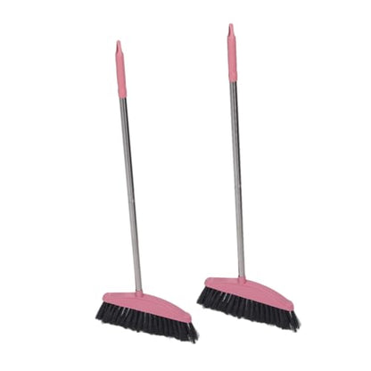 2pcs Wide Scrub Broom Stiff Bristles Broom for Deck Cleaning Patio Sweeping