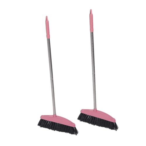 2pcs Wide Scrub Broom Stiff Bristles Broom for Deck Cleaning Patio Sweeping