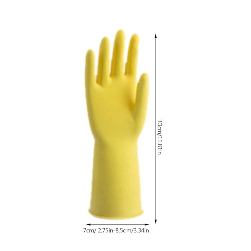 3 Pairs Rubber Gloves Cleaning, Waterproof Non-Slip Reusable Household Dishwasher Gloves for Home Bathroom Kitchen