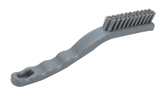 SPARTA Plastic Grout Brush, Crevice Brush with Hanging Hole for Cleaning Narrow Spaces, 9 Inches, Gray