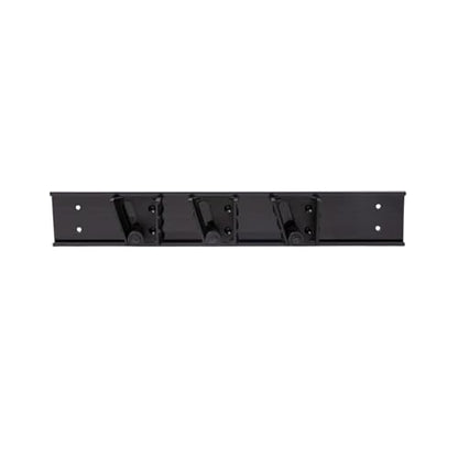 Restaurantware 17.7 Inch Snap-In Design Mop Holder, Black Plastic, 3 Customizable Slots, Screws Included