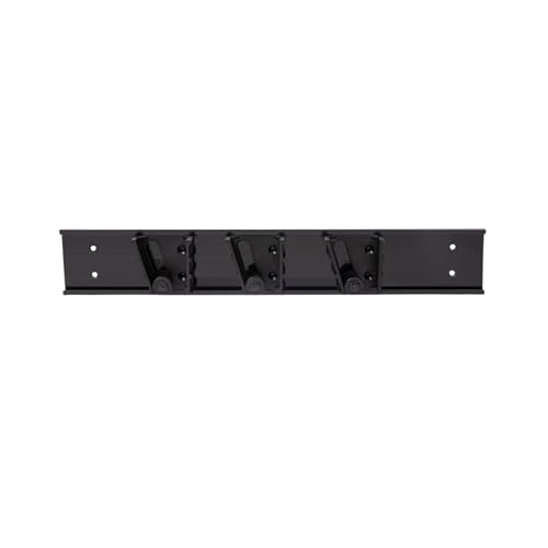 Restaurantware 17.7 Inch Snap-In Design Mop Holder, Black Plastic, 3 Customizable Slots, Screws Included