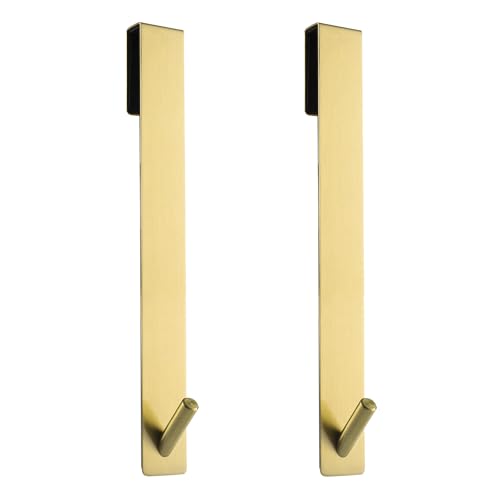 Simtive Extended Shower Door Hooks (10-Inch), Over Door Hooks for Bathroom Frameless Glass Shower Door, Towel Hooks, 2-Pack, Gold - color: Gold, size: 10 In-2 Pack