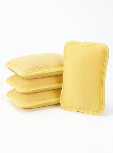 MEKER 4 PCS Grill Replacement Head, Yellow (NO Grill Brush) - color: Yellow-4 Pads
