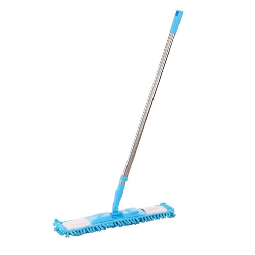 Generic 360 Deg Rotation Adjustable Length Efficient Flat Mop for All Floors, Dust Floor Mop, Stainless Steel Handle Design, Wet Dry Dual Use