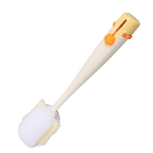 RiToEasysports Bottle Brush 5 in 1 Water Bottle Cleaner Brush with PP ABS Nylon Silicone and 304 Stainless Steel, Crevice Sponge U Shape Straw Brushes with Stand Base for Cups Lids (White) - color: White