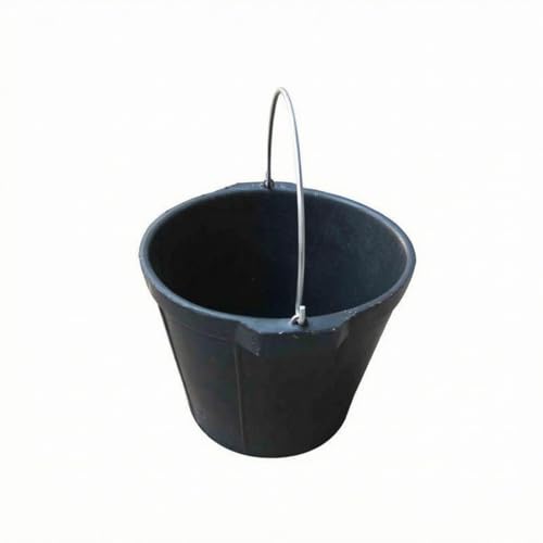 kowaku Outdoor Storage Barrel Rubber Utility Container with Solid Metal Carrying Handle Wide Mouth Versatile Organizer Suitable for Home Yard Shop Storage Room