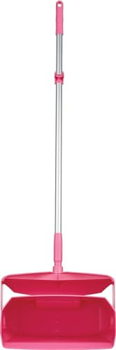 Remco - A Vikan Company 62501 Lobby Dustpan with Broom, Polypropylene/Polyester/Aluminum, 7" X 14" Bin, 37" Handle, Pink - color: Pink