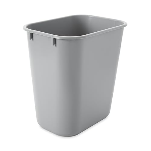 Rubbermaid Commercial Products Deskside Wastebasket/Trash Can, 3.25-Gallon/13-Quart, Gray, Plastic, for Bedroom/Bathroom/Office, Fits Under Desk/Sink/Cabinet - color: Gray, size: 3.25 Gallons