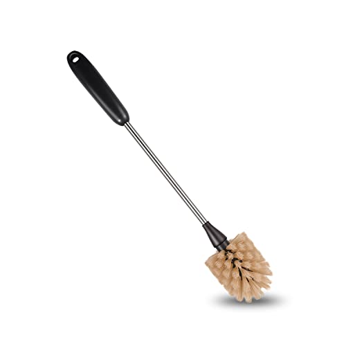 Bottle Brush,15-inch Long, Bottle Brush Cleaner, Bottle Scrubber, Kitchen Scrub Brush Suitable for Water Bottles, Cups, Glasses, Baby Bottles, Wine Glasses, (1, Brown) - color: Brown