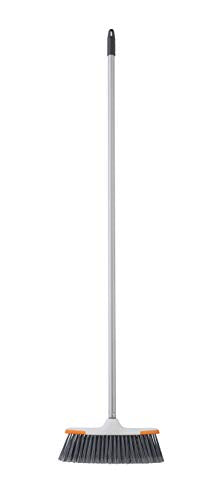 Superio Angle Broom and Clip-On Dustpan Set, Slim Hand Broom Telescopic Handle 53 Inches Tall, Clip On Dust Pan with Low Edge Rubber Lip - color: Gray, size: Sweep Set