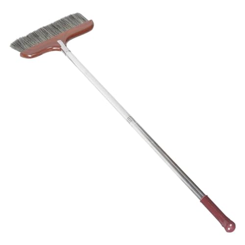 Extra Long Soft Bristle Broom - Stainless Steel Handle Floor Sweeper for Gentle Indoor Cleaning