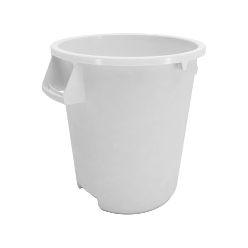 SPARTA Bronco Waste Container Trash Container, Round Trash Bin for Disposal, 10 Gallons, White - color: White, size: 10 Gallons, (Pack of 1)