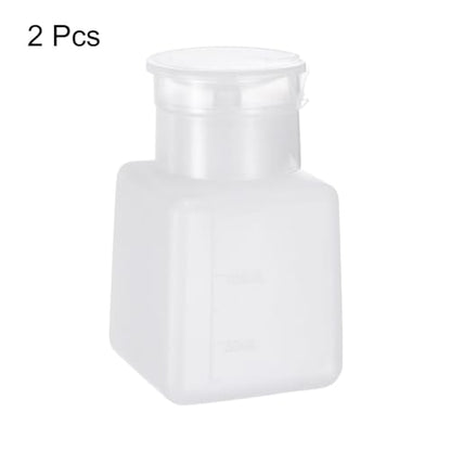 2pcs Solvent Alcohol Dispenser 150ml(5.1oz) Press Type ESD Safe Anti-Splash Liquid Dispenser Pump with Sealing plastic Lid for Alcohol, Nail Polish & Makeup Remover, White